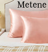 Metene Mulberry Silk Pillowcase for Hair and Skin Standard Size 22"X 28" with Hidden Zipper Soft Breathable Smooth Cooling Pillow Covers for Sleeping